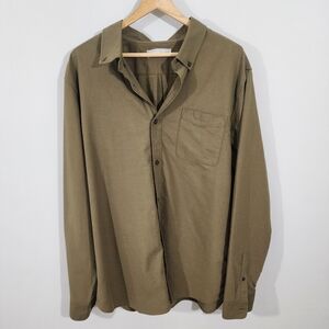 Everlane Men’s Organic Cotton Button‎ Down Shirt Olive Green XL Tall Long Sleeve